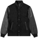 【送料無料】 ソフネット メンズ ジャケット・ブルゾン アウター SOPHNET. Leather Sleeve Varsity Jacket Black