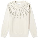 【送料無料】 ニールバレット メンズ パーカー スウェット アウター Neil Barrett Fair-Isle Thunderbolt Easy Sweatshirt Dark Ivory Beige