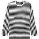 【送料無料】 ナナミカ メンズ Tシャツ トップス Nanamica Long Sleeve COOLMAX Stripe T-Shirt Black White