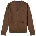 フレッドペリー 【送料無料】 フレッドペリー メンズ ニット・セーター カーディガン アウター Fred Perry Merino Cardigan Burnt Tobacco