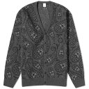 【送料無料】 ポップトレーディングカンパニー メンズ ニット・セーター カーディガン アウター POP Trading Company Paisley Cardigan Anthracite & Black