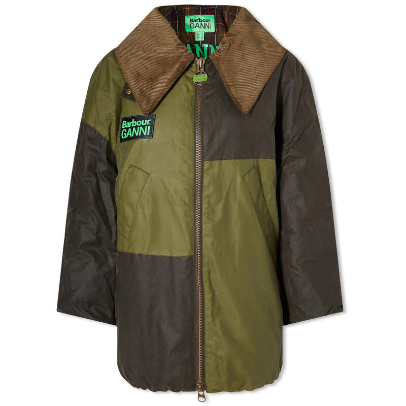 【送料無料】 バーブァー レディース ジャケット・ブルゾン アウター Barbour x Ganni Bomber Jacket Archive Olive & Golden Khaki