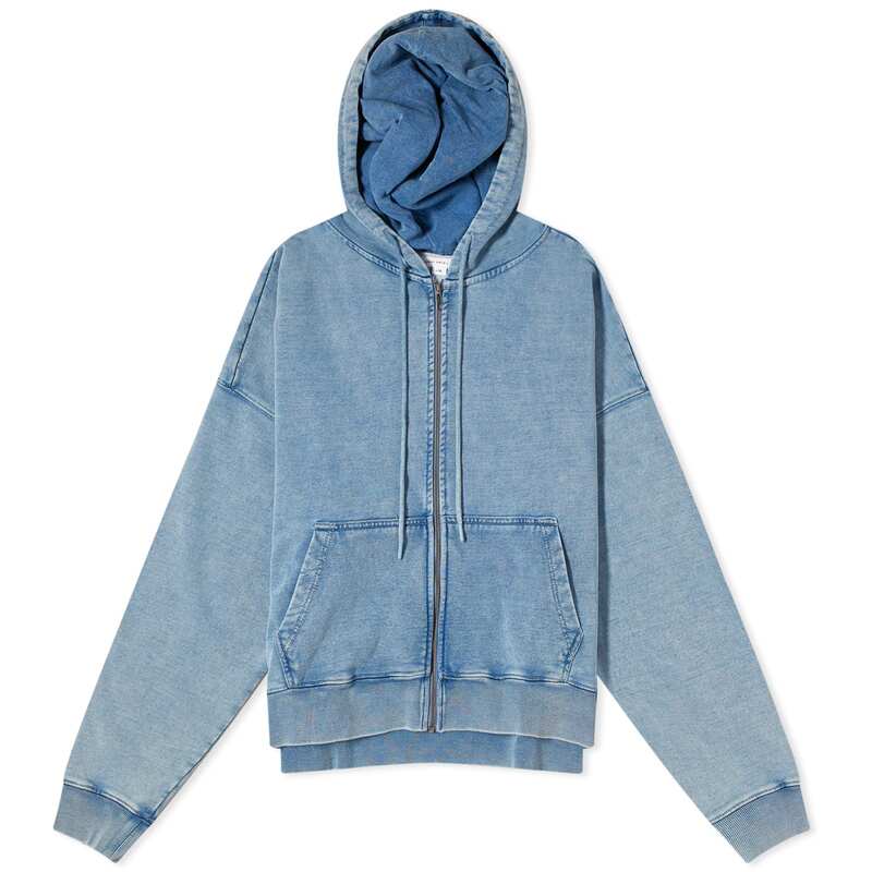 yz ObhAJ fB[X p[J[EXEFbg p[J[ AE^[ Good American Jeanius Boxy Zip Hoodie Indigo