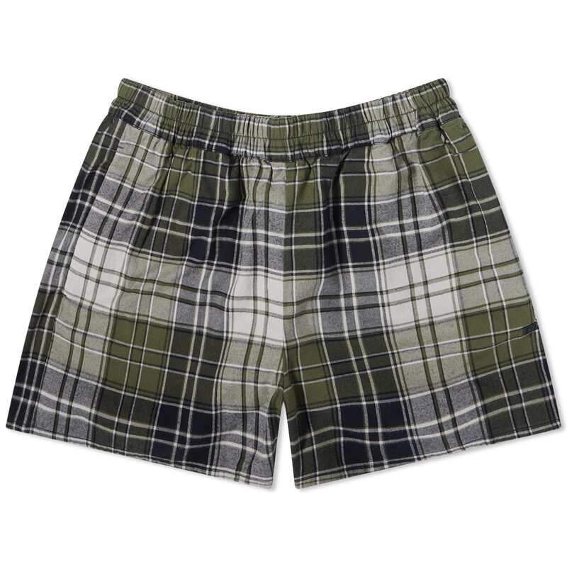 【送料無料】 アクネ ストゥディオズ レディース ハーフパンツ・ショーツ ボトムス Acne Studios Roxx Dry Flannel Check Grey & Dark Green