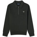 【送料無料】 フレッドペリー メンズ パーカー・スウェット アウター Fred Perry Zip Neck Collar Sweatshirt Night Green