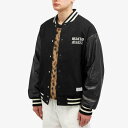 【送料無料】 ワコマリア メンズ ジャケット・ブルゾン アウター Wacko Maria Leather Varsity Jacket Black