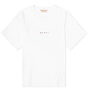 【送料無料】 マルニ レディース Tシャツ トップス Marni Small Logo T-Shirt Lily White