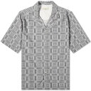  オフィシンジェネレール メンズ シャツ トップス Officine Generale Eren Geomatric Print Vacation Shirt Grey & White