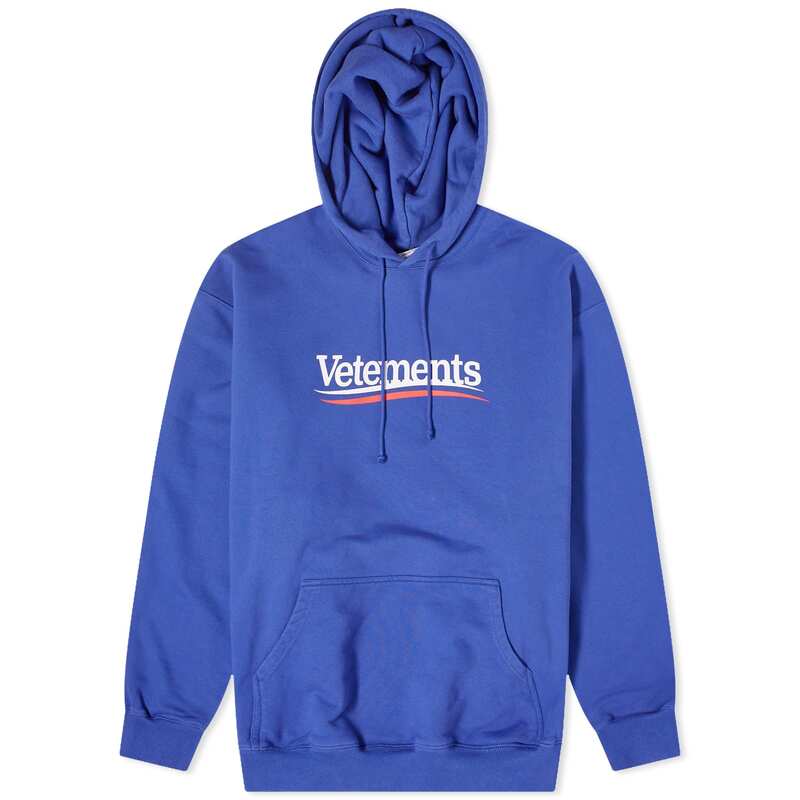 【送料無料】 ヴェトモン メンズ パーカー・スウェット フーディー アウター VETEMENTS Campaign Logo Hoodie Royal Blue