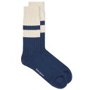 yz Io[ XyT[ Y C A_[EFA Oliver Spencer Polperro Socks Blue & Cream