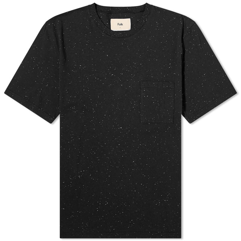 ̵ ե  T ȥåץ Folk Pocket Nep Assembly T-Shirt Soft Black
