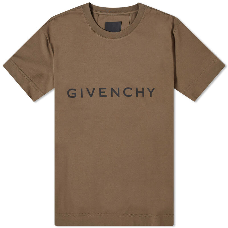 【送料無料】 ジバンシー メンズ Tシャツ トップス Givenchy Archetype Logo T-Shirt Khaki