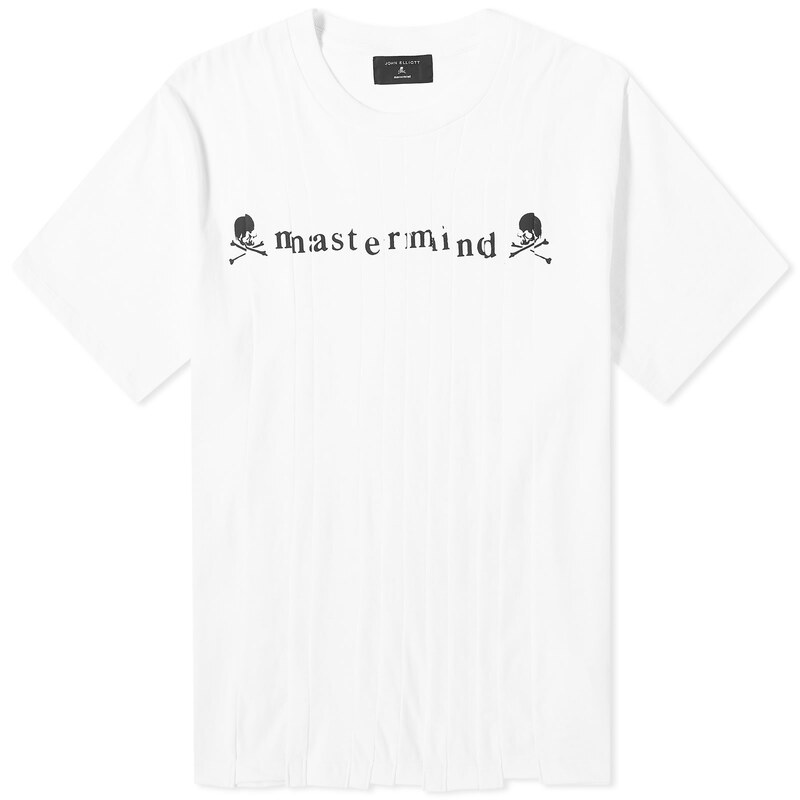 【送料無料】 ジョンエリオット メンズ Tシャツ トップス John Elliott x MASTERMIND JAPAN Shredded T-Shirt White