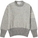 トム・ブラウン 【送料無料】 トムブラウン メンズ ニット・セーター アウター Thom Browne 4-Bar Donegal Crew Neck Jumper Light Grey