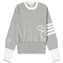 【送料無料】 トムブラウン レディース ニット・セーター アウター Thom Browne Hector Intarsia Crew Merino Knit Light Grey