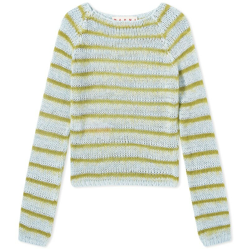 yz }j fB[X jbgEZ[^[ AE^[ Marni Long Sleeve Boat Neck Striped Sweater Iris Blue