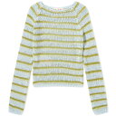 【送料無料】 マルニ レディース ニット・セーター アウター Marni Long Sleeve Boat Neck Striped Sweater Iris Blue