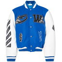 【送料無料】 オフ-ホワイト レディース ジャケット・ブルゾン アウター Off-White Royal Varsity Jacket Blue