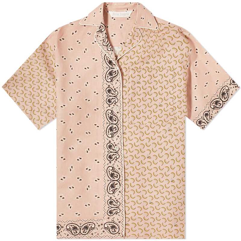 ̵ ѡࡦ󥸥륹 ǥ  ȥåץ Palm Angels Paisley Mix Bowling Shirt Pink