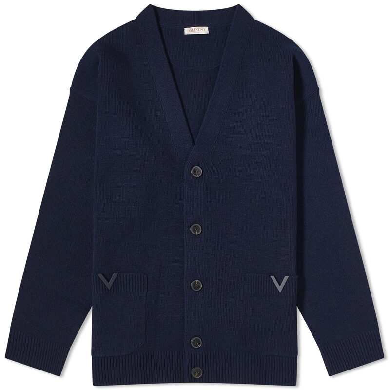 ̵ ƥ  ˥åȡ ǥ  Valentino V Logo Cardigan Navy