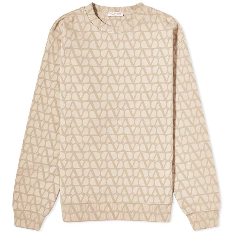 ̵ ƥ  ѡå  Valentino Icon Logo Crew Sweat Beige