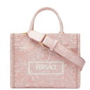 yz FT[` fB[X g[gobO obO Versace Medium Tote Bag In Embroidery Jacquard English Rose