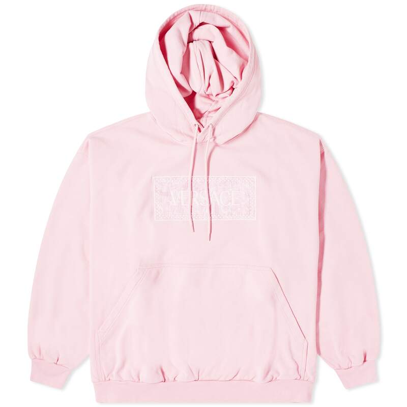 ̵ 륵 ǥ ѡå աǥ  Versace Logo Hoodie Pale Pink