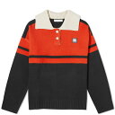 【送料無料】 ウェールズ ボナー レディース ポロシャツ トップス Wales Bonner Long Sleeve Calm Polo Red Black & Beige