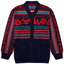 サカイ 【送料無料】 サカイ メンズ ニット・セーター カーディガン アウター Sacai Floral Jacquard Cardigan Navy & Red