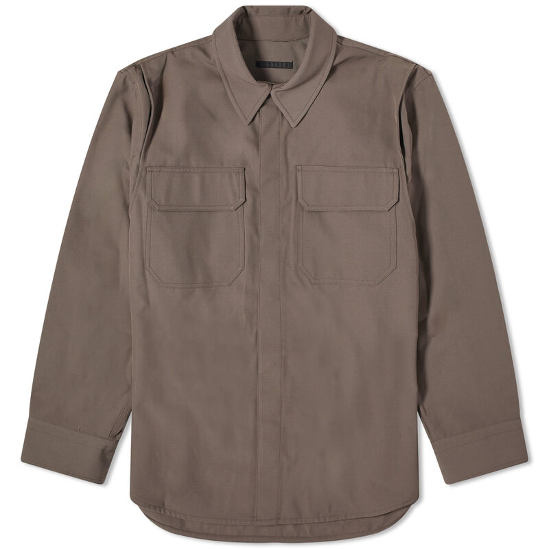 【送料無料】 ヘルムート ラング メンズ シャツ トップス Helmut Lang Military Wool Overshirt Cobblestone