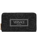 ヴェルサーチェ 財布（レディース） 【送料無料】 ヴェルサーチ レディース 財布 アクセサリー Versace Long Wallet In Embroidery Jacquard Black Versace Gold
