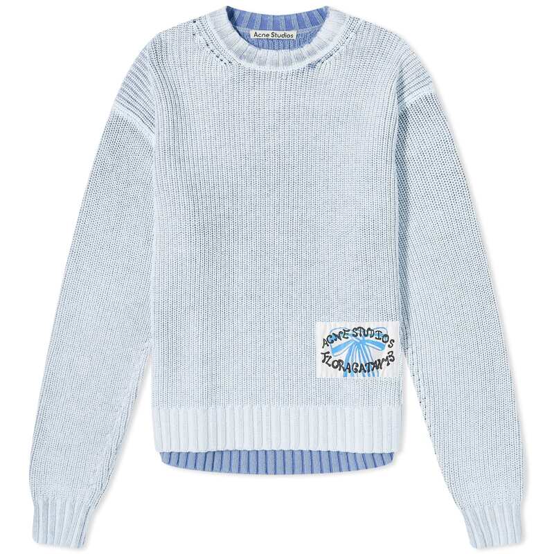 【送料無料】 アクネ ストゥディオズ メンズ ニット・セーター アウター Acne Studios Knitted Jumper Old Blue & White