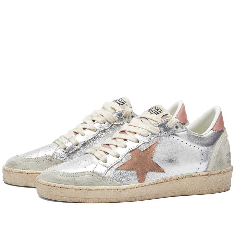 アッシュ 【送料無料】 ゴールデングース レディース スニーカー シューズ Golden Goose Ball Star Leather Sneaker Silver Ash Rose & Ice