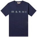  マルニ メンズ Tシャツ トップス Marni Floral Logo T-Shirt Blublack