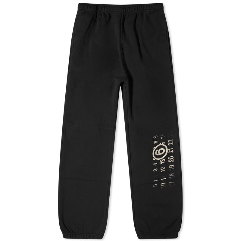 【送料無料】 マルタンマルジェラ メンズ カジュアルパンツ スウェットパンツ ボトムス MM6 Maison Margiela Distressed Logo Sweat Pant Black