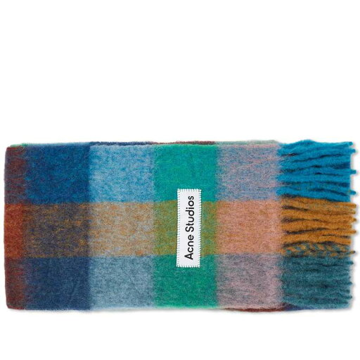 【送料無料】 アクネ ストゥディオズ メンズ マフラー・ストール・スカーフ アクセサリー Acne Studios Vally Check Scarf Turquoise Camel & Blue 【送料無料】 アクネ ストゥディオズ メンズ マフラー・ストール・スカーフ アクセサリー Acne Studios Vally Check Scarf Turquoise Camel & Blue