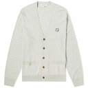 【送料無料】 メゾンキツネ メンズ ニット・セーター カーディガン アウター Maison Kitsune Bold Fox Head Patch Cardigan Light Grey Melange