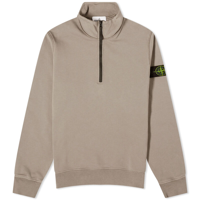 ストーンアイランド 【送料無料】 ストーンアイランド メンズ パーカー・スウェット アウター Stone Island Garment Dyed Half Zip Sweat Dove Grey