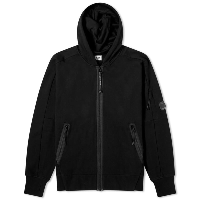 【送料無料】 シーピーカンパニー メンズ パーカー・スウェット フーディー アウター C.P. Company Diagonal Raised Fleece Zipped Hoodie Black