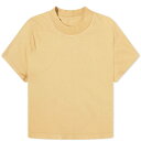 【送料無料】 リックオウエンス レディース Tシャツ トップス Rick Owens DRKSHDW Cropped Level T-Shirt Mustard