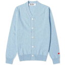 【送料無料】 コム・デ・ギャルソン メンズ ニット・セーター カーディガン アウター Comme des Garcons Play Heart Sleeve Cardigan Light Blue