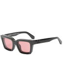 【送料無料】 オフ-ホワイト メンズ サングラス・アイウェア アクセサリー Off-White Clip On Sunglasses Black & Red