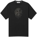 【送料無料】 ストーンアイランド メンズ Tシャツ トップス Stone Island Reflective One Badge Print T-Shirt Black