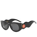 【送料無料】 カサブランカ メンズ サングラス・アイウェア アクセサリー Casablanca Wave Sunglasses Black & Gold(4)