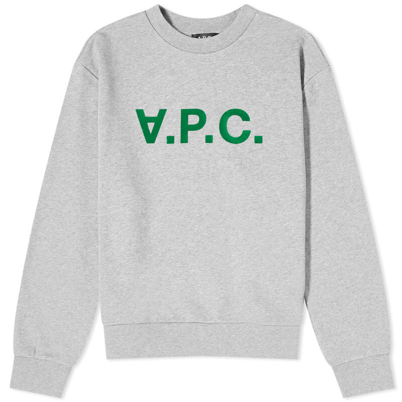 yz A[y[Z[ fB[X p[J[EXEFbg AE^[ A.P.C. Elisa Logo Sweatshirt Heathered Light Grey