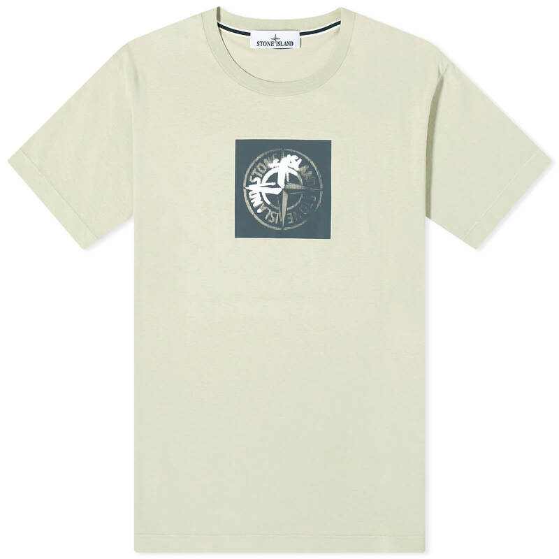  ストーンアイランド メンズ Tシャツ トップス Stone Island Institutional One Badge Print T-Shirt Pistachio