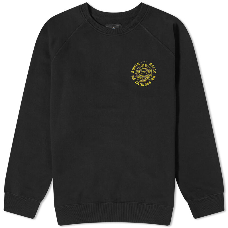 楽天ReVida 楽天市場店【送料無料】 エドウィン メンズ ニット・セーター アウター Edwin Music Channel Crew Sweater Black