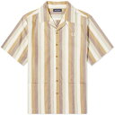 フレッドペリー 【送料無料】 フレッドペリー メンズ シャツ トップス Fred Perry Ombre Stripe Short Sleeve Vacation Shirt Dark Caramel