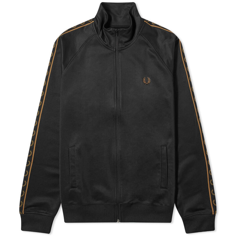 フレッドペリー ジャケット メンズ 【送料無料】 フレッドペリー メンズ ジャケット・ブルゾン アウター Fred Perry Contrast Tape Track Jacket Black & Warm Stone