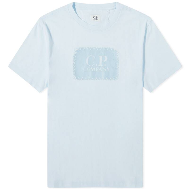 ̵ ԡѥˡ  T ȥåץ C.P. Company 30/1 Jersey Label Style Logo T-Shirt Starlight Blue